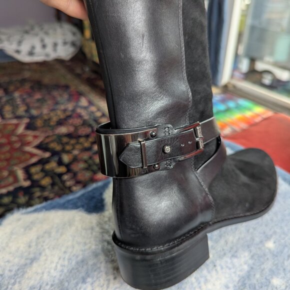Tall black, leather & suede boots by Vince Camuto size 8.5 or 38 1/2 - Picture 6 of 7